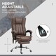 image 5 of Vinsetto Office Chair with Massage and Heat, Microfibre Reclining Computer Desk Chair with Footrest and Adjustable Height, Swivel Wheels for Home Office, Dark Brown
