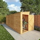 image 2 of 16 x 4 Modular Garden Shed Windowless Wooden Shiplap Pent Tongue and Groove Storage Brown