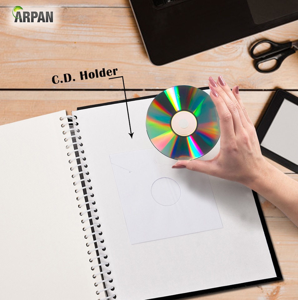 image 1 of ARPAN Self-Adhesive Photo Album – 20 Sheets / 40 Sides Spiral Bound Memory Book – Sticky Page Scrapbook Album for Various Sized Photos, Keepsakes & Special Memories