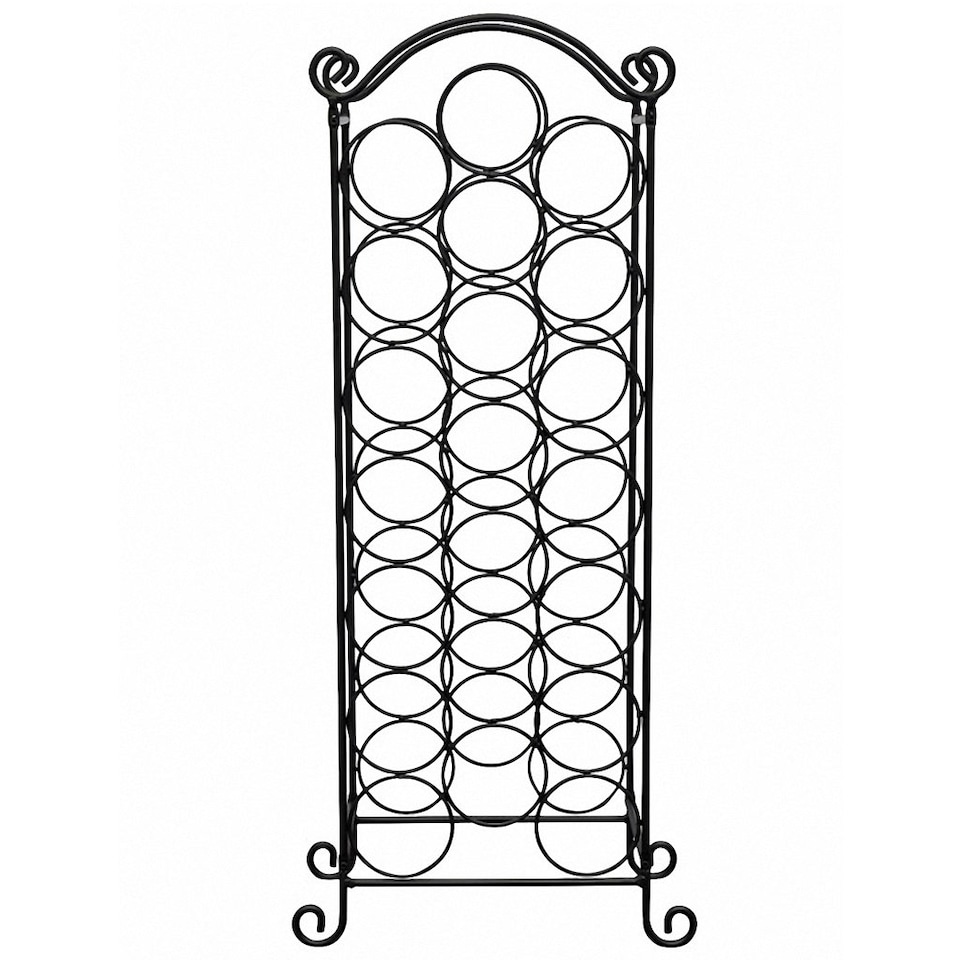image 1 of Floor Standing Stainless Steel Black Finish Wine Rack