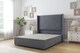 image 1 of Sloomy Devonshire Steel Plush Divan Bed Base No Drawers With 54 Inch Wingback Headboard | Grey | Steel | Small Single | 1