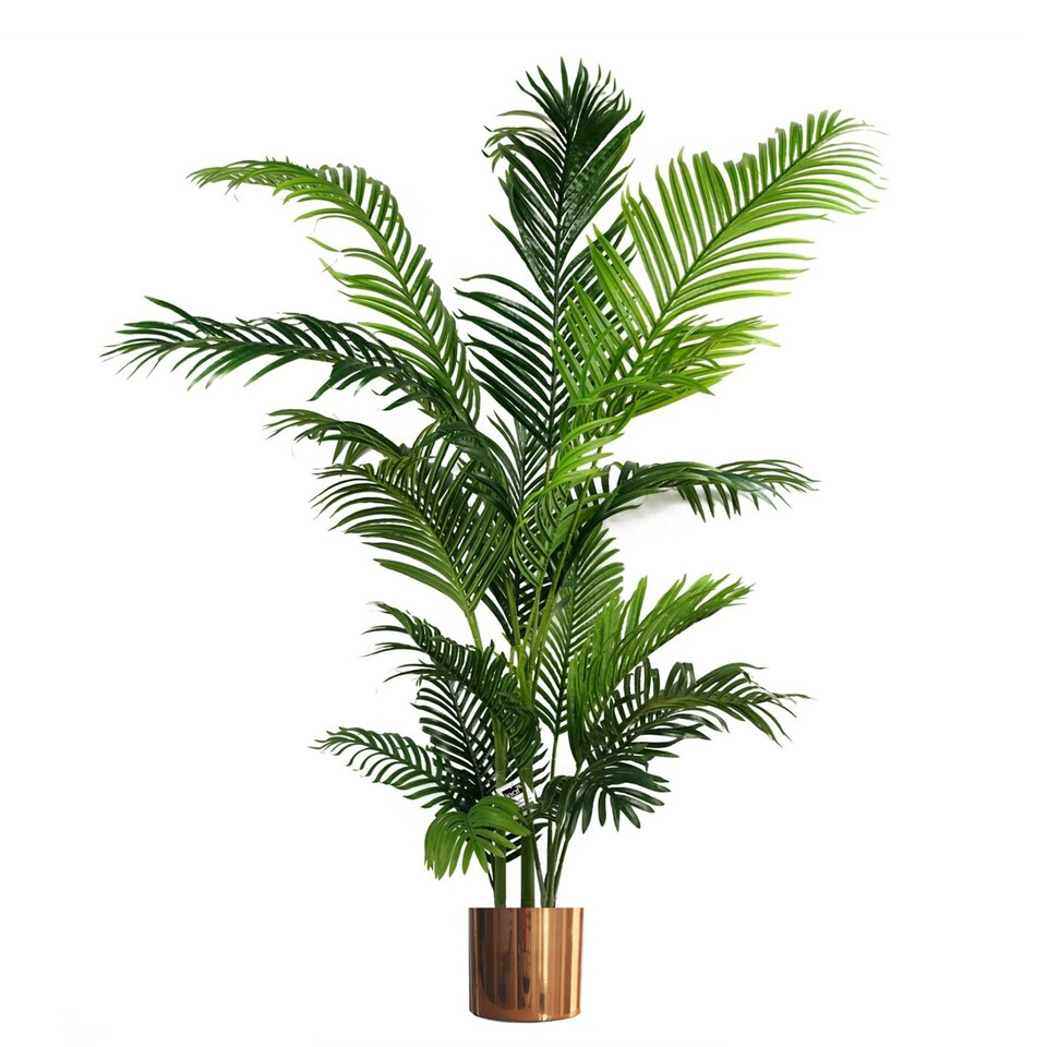image 1 of 180cm Artificial Palm Tree Extra Large Copper Metal Planter