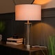 image 5 of ValueLights Balan Brushed Chrome Table Lamp Grey Shade