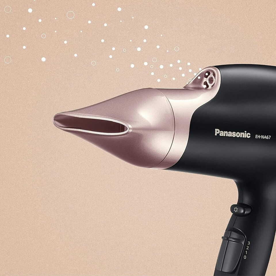 image 1 of Panasonic EH-NA67, EH-HS99 Black nanoe Hair Dryer & Nanoe Ceramic Hair Straightener Bundle