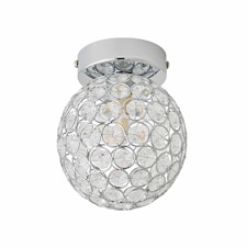 ValueLights Ella Chrome Sphere Globe Jewel Flush Ceiling Light | Chrome