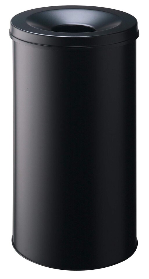 image 1 of Durable Fire Extinguishing Metal Waste Bin | TUV Certified | 60L | Black