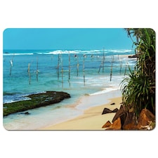 Fishermen on the ocean coast of Sri Lanka (Placemat)