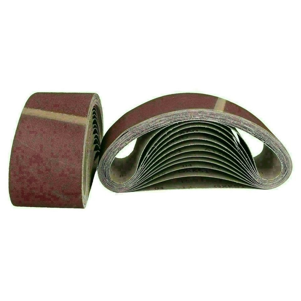 image 1 of 533mm x 75mm Mixed Grit Abrasive Sanding Belts Power File Sander Belt 75 Pack