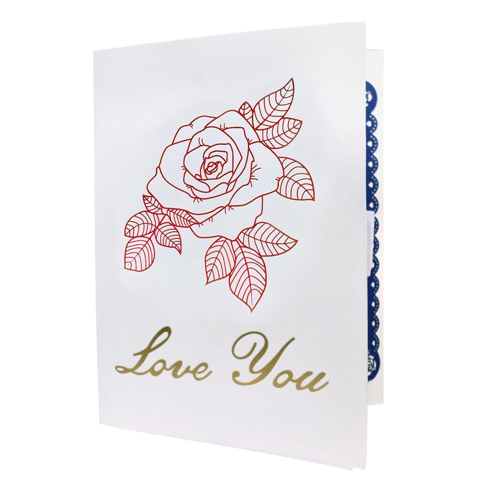 image 1 of Roses Love Heart Deign 3D Pop Up Valentine’s Day Card