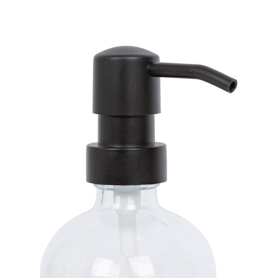 image 1 of Harbour Housewares 500ml Glass Soap Dispensers - 4x Clear Bathroom Kitchen Spa Refillable Hand Wash or Lotion Bottle with Pump