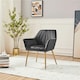 image 6 of Yaheetech Velvet Tufted Accent Chair with X-shaped Metal Legs Green