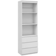 image 1 of HOMCOM 180cm Tall Bookcase with Storage, Free Standing Bookshelf with 3 Shelves and 3 Drawers, Display Cabinet for Living Room, Home Office, Bedroom, White