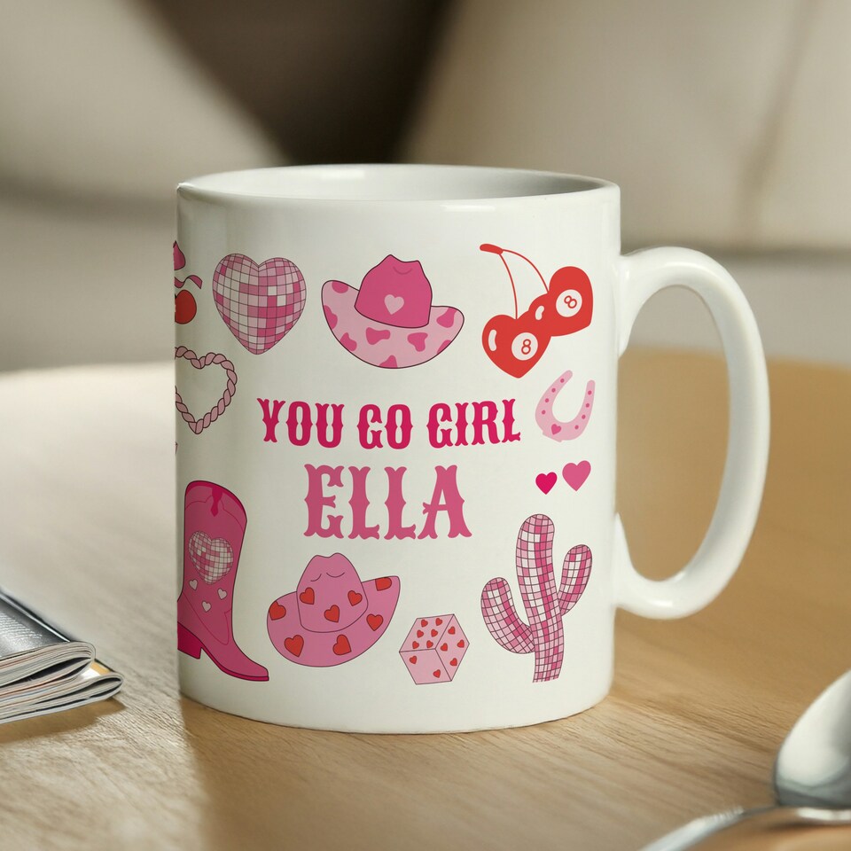 image 1 of Personalised Cowgirl Mug White