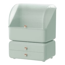 Living and Home Desktop Makeup Organizer with Drawers & Lid - Light Green