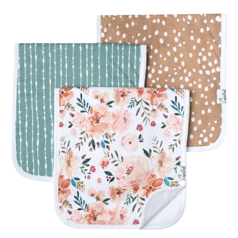 image 1 of Copper Pearl Premium Burp Cloths Fawn 3Pk