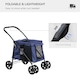 image 3 of PawHut One-click Foldable Pet Stroller w/ Mesh Windows, for Small Pets - Blue