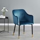 image 2 of Set of 2 Verona Velvet Dining Chairs with Quilted Back & Black Legs - Modern Accent Chair with Silver Foot Tips | Blue