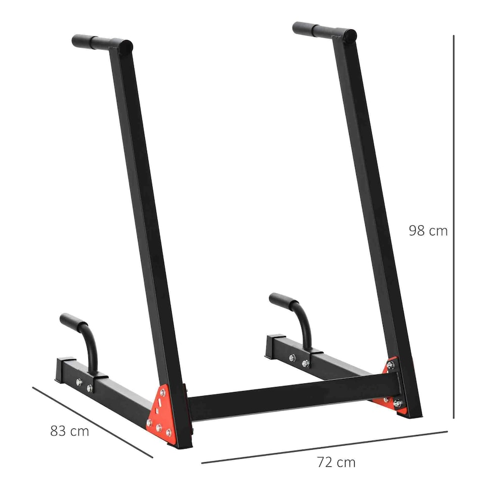 image 1 of HOMCOM Upper Body Dip Stand Station Workout Equipment for Pull Ups, Push Ups