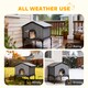 image 4 of PawHut Outdoor Cat House, Waterproof Insulated Cat Kennel with Elevated Base, Cushion, Foldable Feral Kitty Shelter for Indoor Outdoor Kittens, Grey