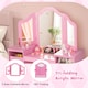image 7 of COSTWAY Kids Vanity Desk & Chair 2 in 1 Toddler Makeup Pink