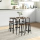image 2 of HOMCOM 6-Piece Industrial Bar Table Set, 2 Kitchen Tables with 4 Stools, Brown