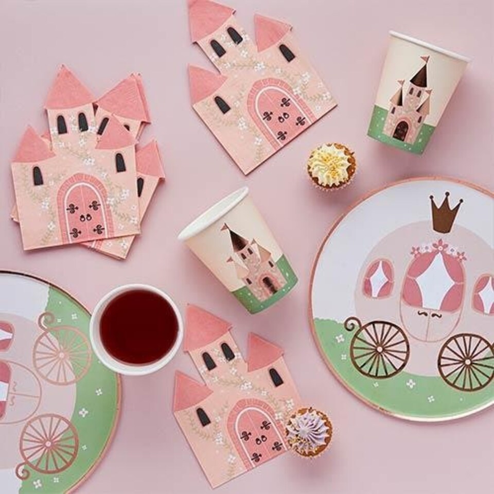 image 1 of Princess Castle Paper Cups - Pack of 8 Pink