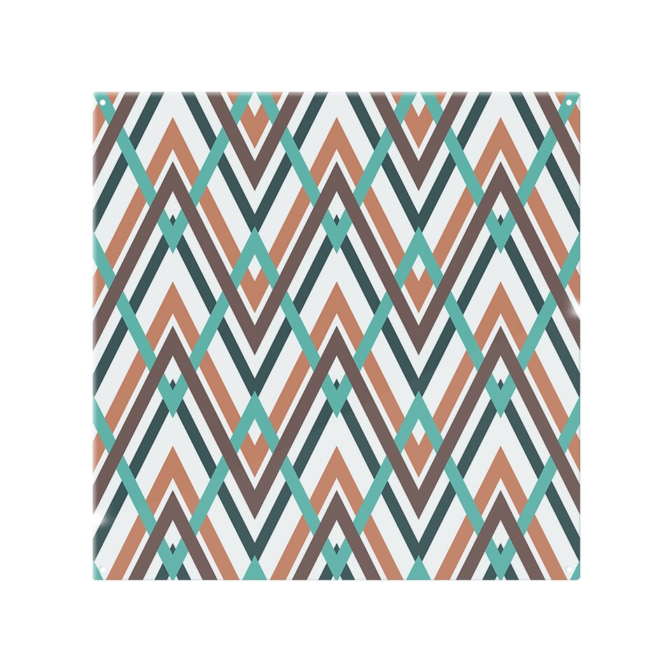 image 1 of Coloured Geometric Zig Zag Splash Back | White