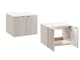 image 5 of Wall Hung Vanity Unit 600mm Bathroom Cabinet Ribbed Beige White Countertop Cara