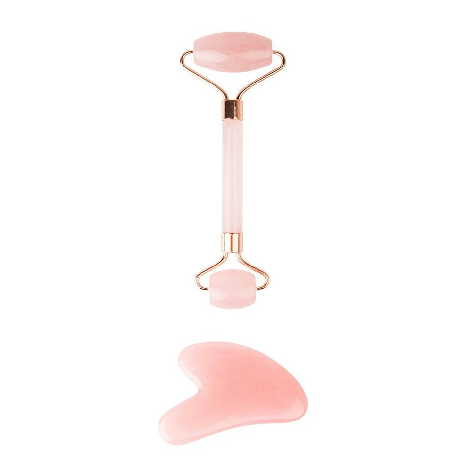 image 1 of Brushworks Rose Resin Roller & Gua Sha