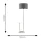 image 2 of ValueLights Tavel Chrome Floor Lamp with Table and Charcoal with Chrome Inner Lamp Shade Grey