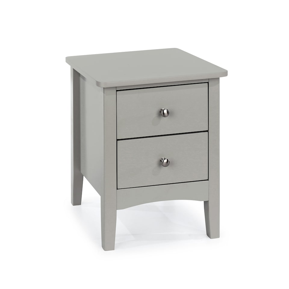 image 1 of Como 2 Drawer Petite Bedside Cabinet - Compact Shaker-Style Bedroom Storage | Grey | Grey | One Size | 1