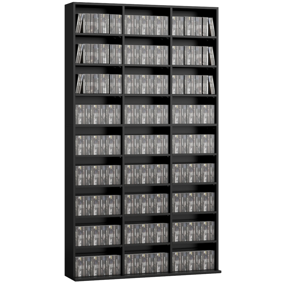 image 1 of HOMCOM 835 CD/500 DVD Storage Unit, Blu-ray Media Storage Shelf