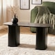 image 1 of OHS Ribbed Curved Home Furniture Living Room Decor Coffee Table | Black