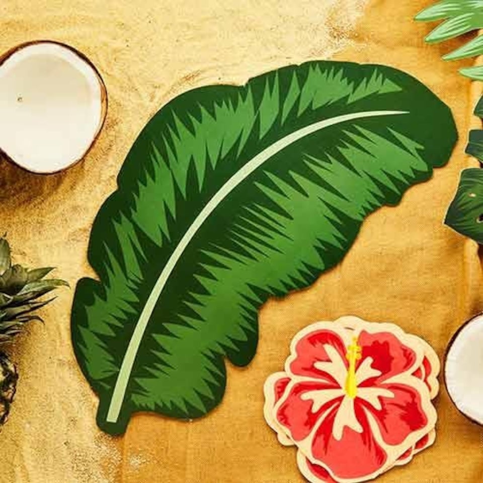 image 1 of Tropical Leaf Shaped Grazing Board 48cm