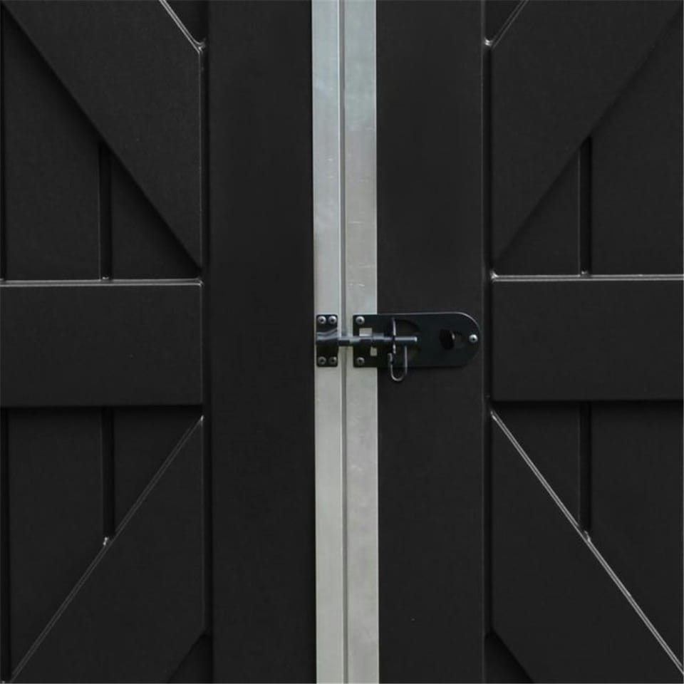 image 1 of 3 x 6 (0.90m x 1.85m) Double Door Apex Plastic Shed with Skylight Roofing