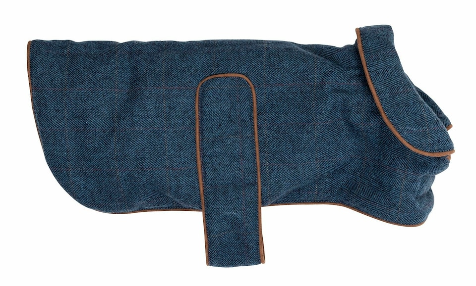 image 1 of DarkTweed Dog Coat Navy - Small