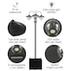 image 7 of Outsunny 3-head LED Solar Light Lamp Street Light Post with Planter Base, Black