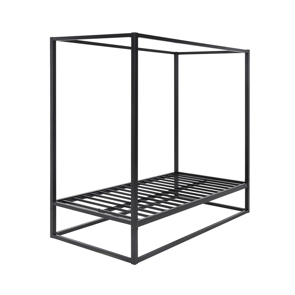 image 1 of Ashwell Modern Four 4 Poster Black Metal Bed Frame (Single)