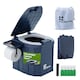 image 1 of Hillington Portable Camping Toilet 150kg - Foldable with Padded Seat & Complete Accessory Kit - Blue