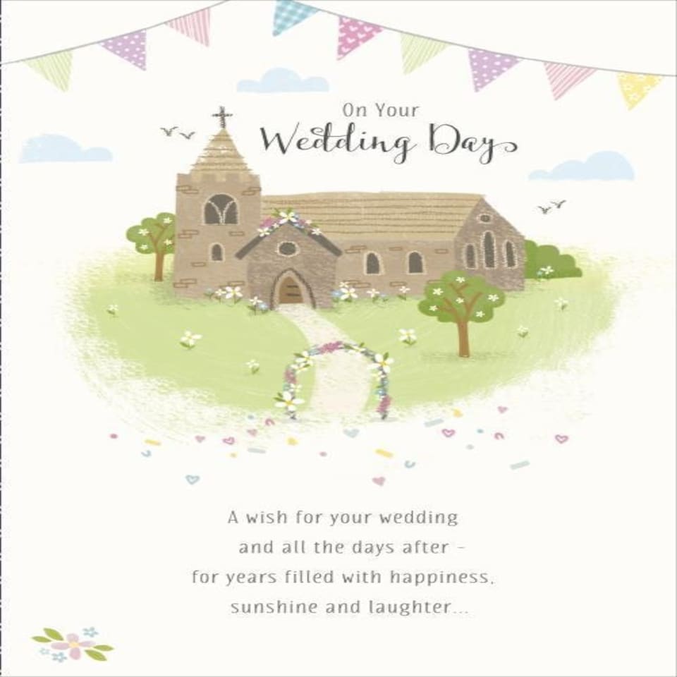 image 1 of On Your Wedding Day Church Congratulations Greeting Card