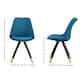 image 7 of Single Sofia Ergonomic Modern Dining Chair Upholstered in Velvet, Metal Legs with Gold End Tips | Blue