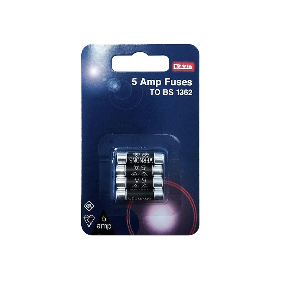 Dencon Fuses - Multi Colour - 5A, Pack of 4 Multi