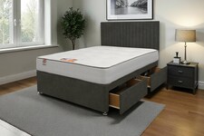 Emily Naples Bed Set With Mattress, 2 Drawers Same Side & 24"Headboard