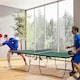 image 2 of SPORTNOW 9FT Folding Table Tennis Table with 8 Wheels, Indoors, Green