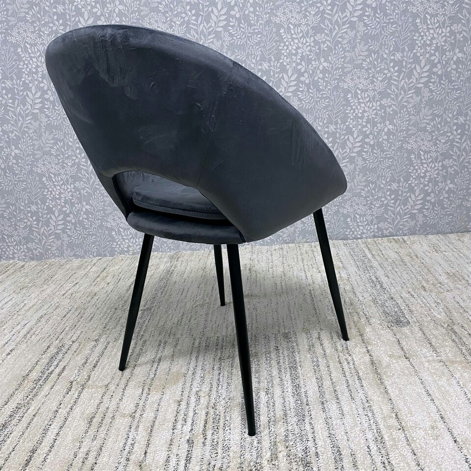 image 1 of Grey Velvet Dining Chairs Set of 4 Modern Metal Legs for Living Room and Office Grey