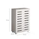 image 7 of Oslo 2 Door Wooden Shoe Storage Cabinet Rack Stand Cupboard Slatted Doors | White