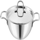 image 1 of Vinod Platinum Triply Stainless Steel Cookware Deep Kadai with Stainless Steel Handled lid - Wok for Stir Fry Cooking (24 cm)