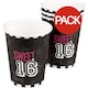 image 1 of Boland Sweet 16 Disposable Cup (Pack of 6) - Black/White - One Size