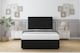 image 2 of Sloomy Lisbon Black Plush Divan Bed Base 2 Drawers Right Side With 26 Inch Strutted Headboard & 12 Inch Matching Footboard | Black | Black | King | 1