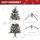image 4 of HOMCOM 5FT Artificial Snow Dipped Christmas Tree mas Pencil Tree Holiday Home Party Decoration with Foldable Feet Red Berries White Pinecones, Green